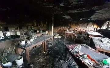 آتش‌سوزی در یک رستوران ۳ طبقه در ساحل خرمشهر