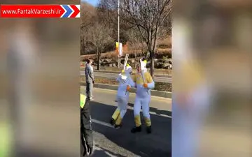 حمل مشعل المپیک زمستانی توسط فروغ عباسی اسکی باز ایران + فیلم