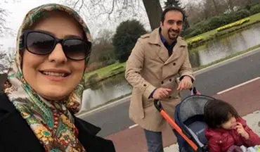 مجری مشهور با همسر و دخترش در حرم رضوی +عکس 