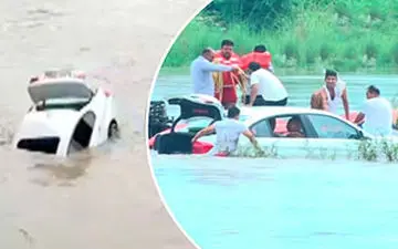 جوان ناسپاس BMW هدیه پدرش را به داخل رودخانه انداخت 