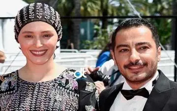 تیپ متفاوت نوید محمدزاده و همسرش در مراسم زنده یاد آتیلا پسیانی|نوید محمدزاده و فرشته حسینی مثل همیشه متفاوت