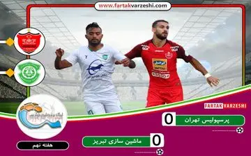 خلاصه بازی پرسپولیس 0 - 0 ماشین سازی + فیلم