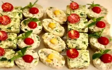 بهترین فینگرفودهای سرد|  کاناپه پنیر و سبزیجات برای دورهمی ها عالیه!