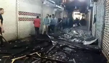 آتش سوزی در بازار زرگرهای کرمانشاه + فیلم