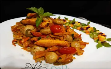 خوراک خوشمزه | خوراک کدو و قارچ