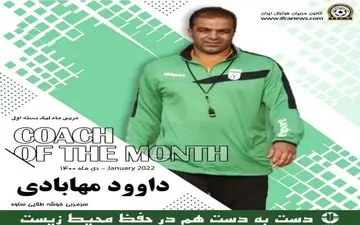 سرمربی خوشه طلایی ساوه بهترین مربی ماه لیگ یک شد