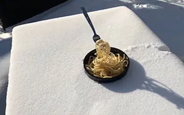 یخ زدن رشته فرنگی در هوا از شدت سرما! + فیلم 