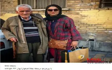 سولماز غنی به همراه پیرمردی در اصفهان (عکس)