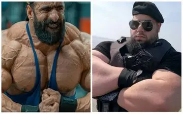 مقایسه هادی چوپان اسطوره بدنسازی با هالک قلابی /  این کجا و آن کجا + ویدیو