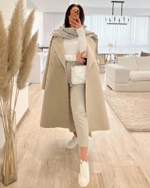 استایل پاییزی با پالتو بلند