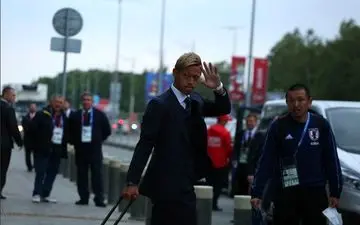 لحظه ورود تیم ملی ژاپن به روسیه+فیلم