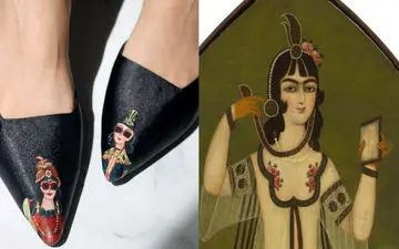 کفش پاشنه‌بلند با چهره دختر قاجاری؛ ترکیب سنت و زیبایی مدرن