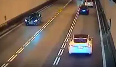 ویدیو/ مرگ یک راننده متخلف بر اثر تصادف شاخ به شاخ در تونل