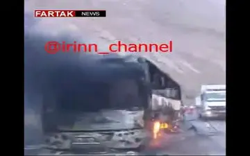 آتش‌سوزی اتوبوس«ولوو» در محور هراز + فیلم