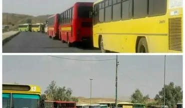 تداوم ارائه  خدمات ناوگان فعال اتوبوسرانی شهر کرمانشاه  در مرز خسروی 