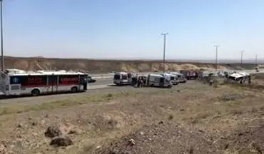 واژگونی مرگبار اتوبوس در اتوبان قمـ تهران