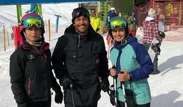 اسکی بازی محمدرضا گلزار به همراه خانم های طرفدارش