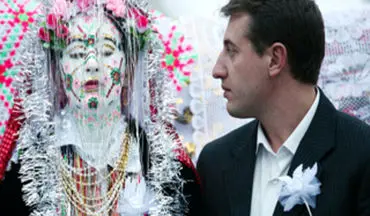 رسم عجیب و غریب در بلغارستان/ آرایش عجیب و ترسناک عروس های بلغاری + تصاویر