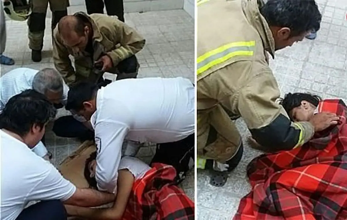 زنده ماندن ناباورانه دختر ۱۳ ساله تهرانی بعد از سقوط از طبقه چهارم + عکس