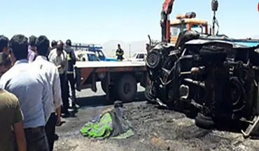 یک کشته در واژگونی آتشین خودرو 