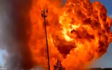 لحظه انفجار پمپ بنزین در شهر گِروزنی مرکز جمهوری چچن + ویدئو