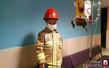  آرزوی کودک بیمار توسط پدر شهید پلاسکو برآورده شد + تصاویر