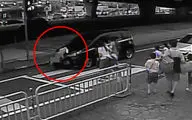لحظه تصادف دانش آموز کم سن و سال با خودرو! + فیلم