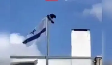 پرچم اسراییل توسط یک کلاغ پایین کشیده شد! + ویدئو