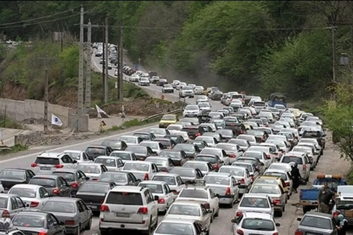 ترافیک سنگین در آزاد راه تهران شمال 