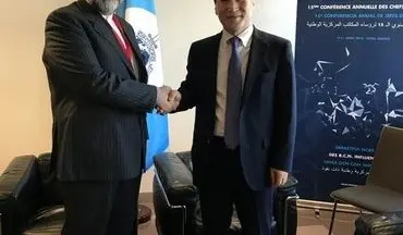 دیدار رئیس پلیس بین‌الملل ناجا با رئیس سازمان اینترپل/ گسترش تعاملات پلیسی بین‌المللی