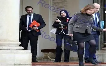 حجاب متفاوت وزیر دفاع فرانسه هنگام خروج از کاخ الیزه +تصاویر