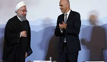 خوشامدگویی فارسی رئیس جمهور سوئیس به روحانی + فیلم 