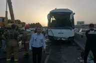 چهار زخمی در برخورد اتوبوس و تریلی در کمربندی ترشکان مهاباد