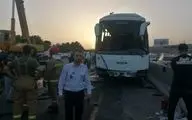 چهار زخمی در برخورد اتوبوس و تریلی در کمربندی ترشکان مهاباد