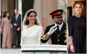 رقابت دو بانوی مد دنیا بر سر خوش لباسی/ کیت میدلتون در عروسی ولیعهد اردن +تصاویر
