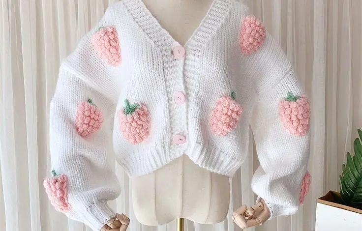 Crochet-SweaterStrawberry-SweaterHandmade-SweaterCrochet-Pullover-for-womenY2k-Sweaterlolita-cute-sweater-736x470