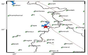 زلزله ۴.۹ ریشتری عراق و حوالی "ازگله"در استان کرمانشاه  را لرزاند