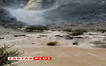ایجاد آبشار در اثر بارندگی‌های اخیر! + فیلم