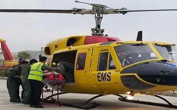 پرواز اورژانس هوایی برای نجات مصدومان حادثه ترافیکی شهداد