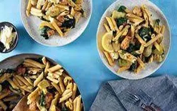 این غذا برای مادران باردار بسیار توصیه شده| دستور پخت پاستای لیمو و اسفناج