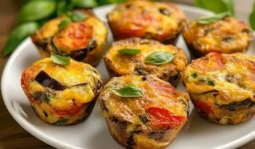 طرز تهیه مافین بادمجان و تخم‌ مرغ | دستور خاص آشپز ایتالیایی در ویدیو