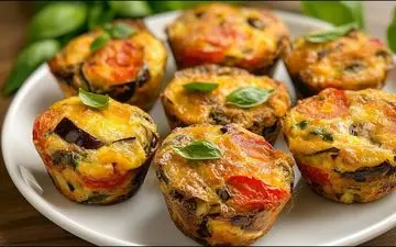 طرز تهیه مافین بادمجان و تخم‌ مرغ | دستور خاص آشپز ایتالیایی در ویدیو