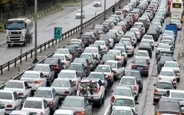 ترافیک سنگین در مسیرهای خروجی محورهای شمال