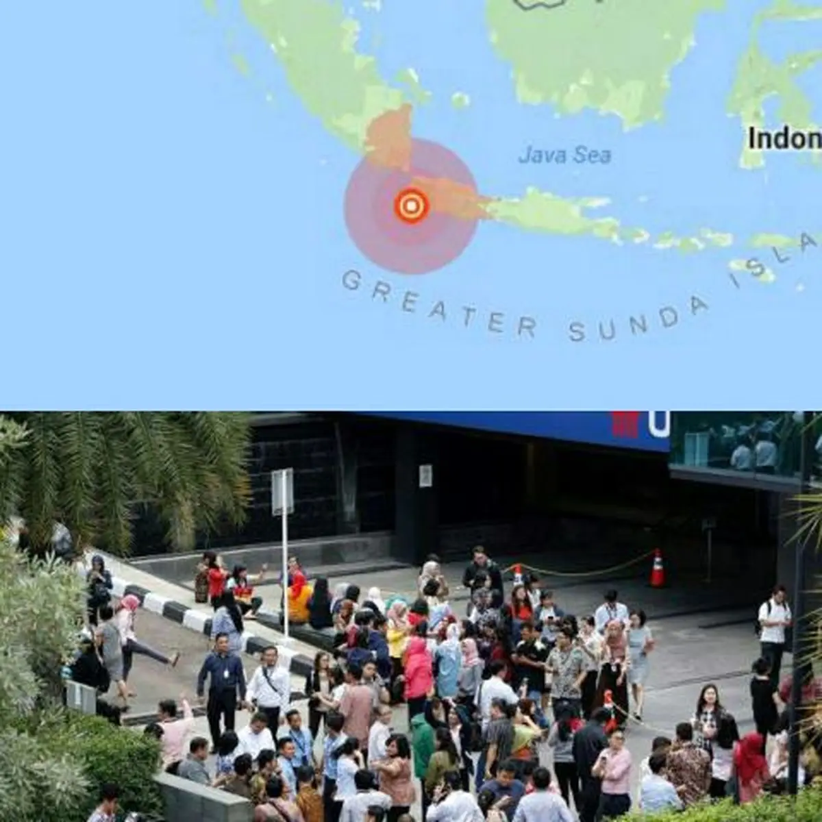  زمین لرزه 6 ریشتری در جاکارتا اندونزی مردم را به خیابان‌ها کشاند