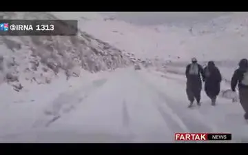 برف امروز در گردنه ژالانه/ محور اصلی سروآباد - پاوه ( استان کرمانشاه) + فیلم