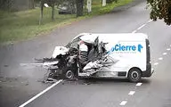 تصادف وحشتناک، راننده را از خواب پراند!+فیلم