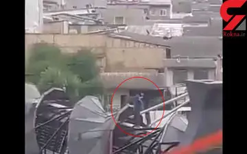 سلفی خطرناک 2 نوجوان گرگانی بالای پل مرتفع +فیلم