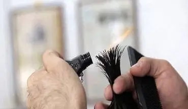 کوتاه کردن مو با آتش و حرارت فندک از نمای نزدیک + فیلم 