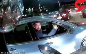 کل کل زشت یک راننده با موتورسوار+فیلم 