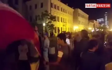 اجتماع طرفداران تیم ملی در کازان شب قبل از بازی با اسپانیا 